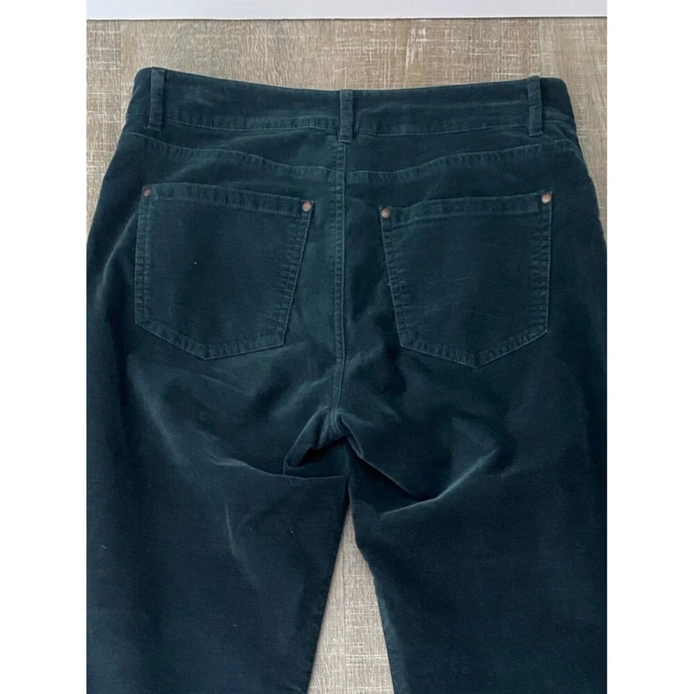Peruvian Connection Zoe Velveteen Jeans Teal Blue Womens 4 High Rise Slim Pants